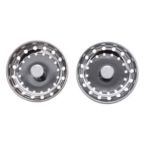 3-1/2 in. Standard Post Style Replacement Kitchen Sink Basket Strainer, Polished Chrome (2-Pack)