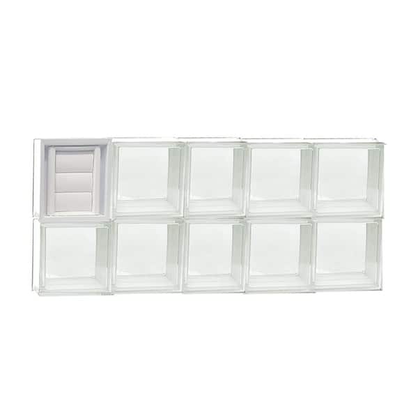 Clearly Secure 36.75 in. x 15.5 in. x 3.125 in. Frameless Clear Glass Block Window with Dryer Vent