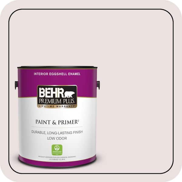 BEHR PREMIUM PLUS 1 gal. #130E-1 Glaze White Eggshell Enamel Low Odor Interior Paint & Primer
