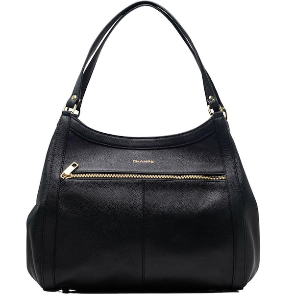CHAMPS Champs Gala Collection Black Leather Hobo Tote Bag LCB-505 - The ...