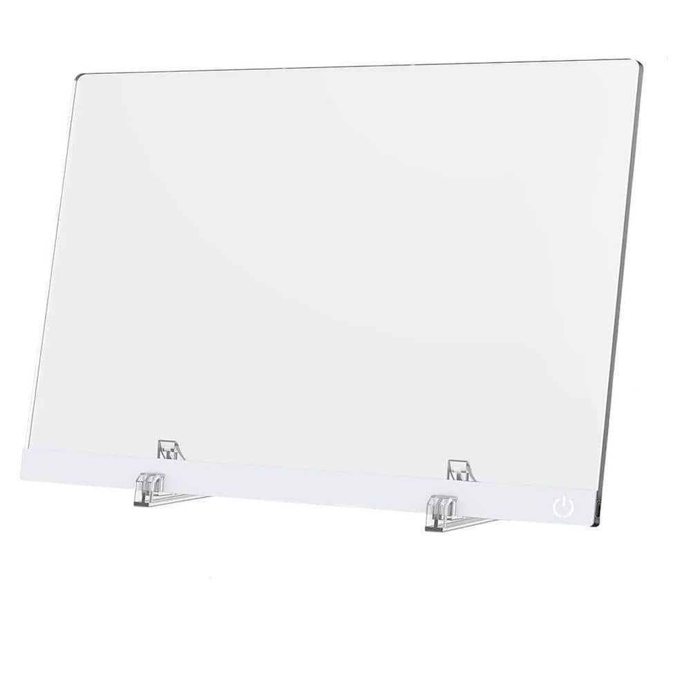 1-Pack LED Note Board Acrylic Dry Erase Writing Memo Board with 6