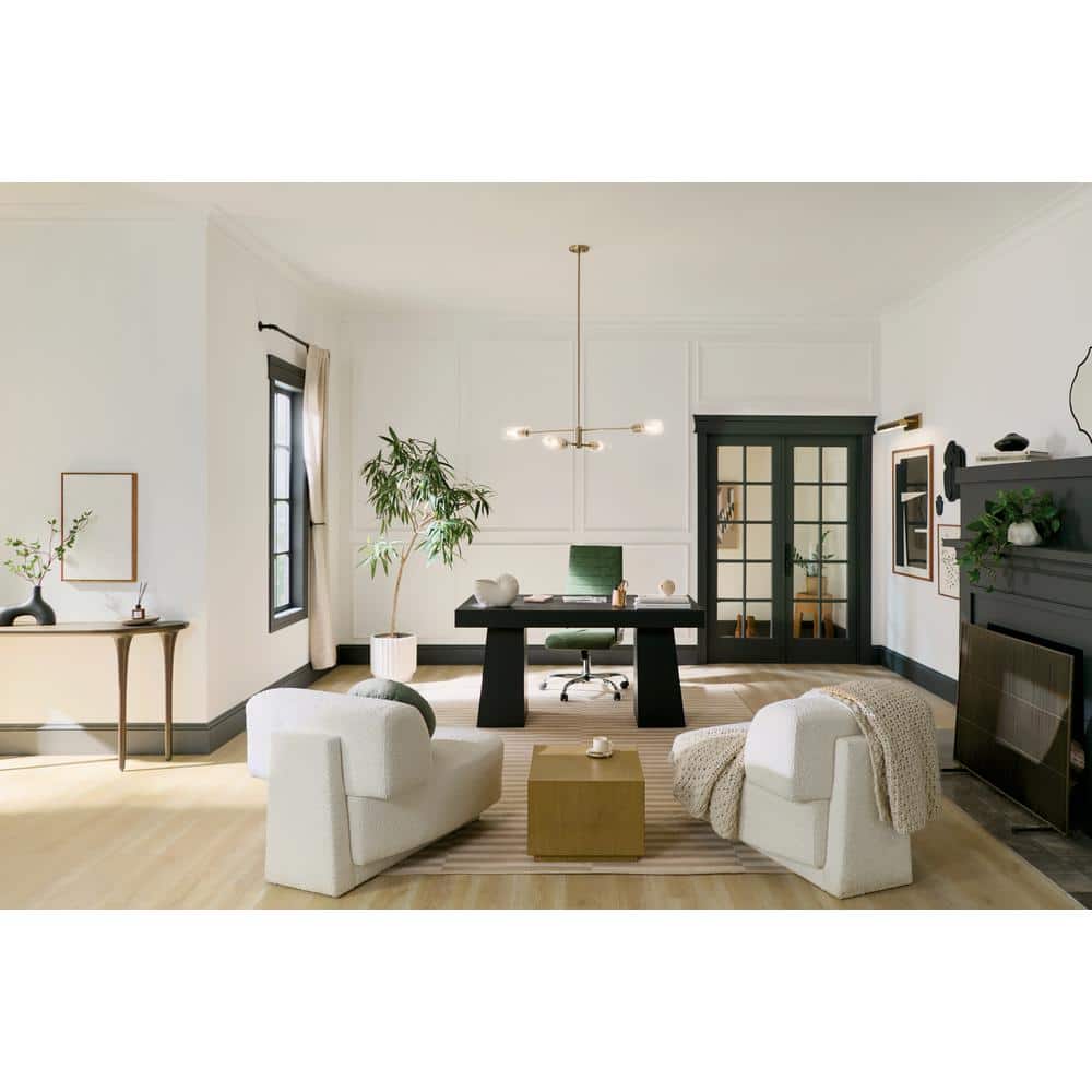 Champagne Bronze 47.5" Linear Chandelier with Clear Fluted Glass