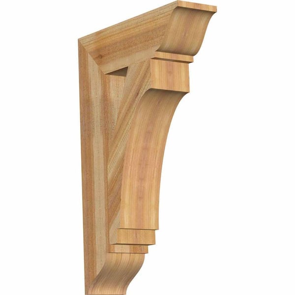 Ekena Millwork 6 in. x 34 in. x 22 in. Western Red Cedar Imperial Traditional Rough Sawn Bracket