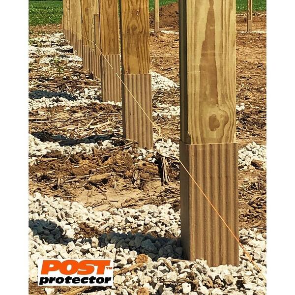 Post Shields Fence Post Protection 4 in. L x 4 in. W x 6 in. H Black Plastic