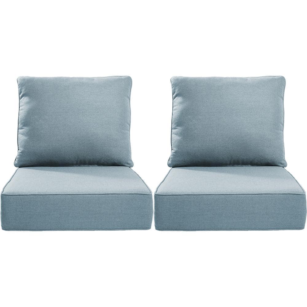 24 in. x 24 in. x 6 in. 4-Piece Deep Seating Water & Fade Resistant Outdoor Lounge Chair Replacement Cushion Set in Blue price history on PriceWatchPro