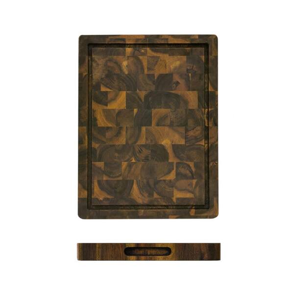 Interbuild 1.3 ft. L x 12 in. D, Acacia Butcher Block Chopping Board Countertop in Brown with Square Edge