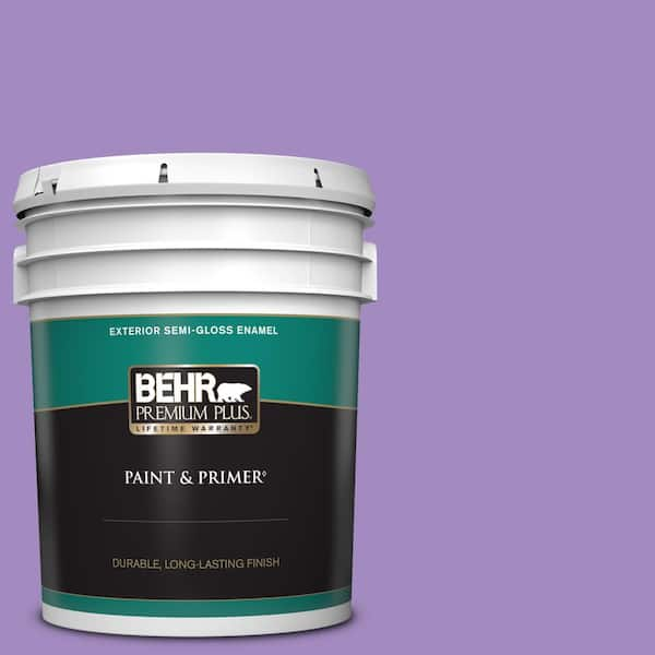 BEHR PREMIUM PLUS 5 gal. #P570-4 Classic Bouquet Semi-Gloss Enamel Exterior Paint & Primer