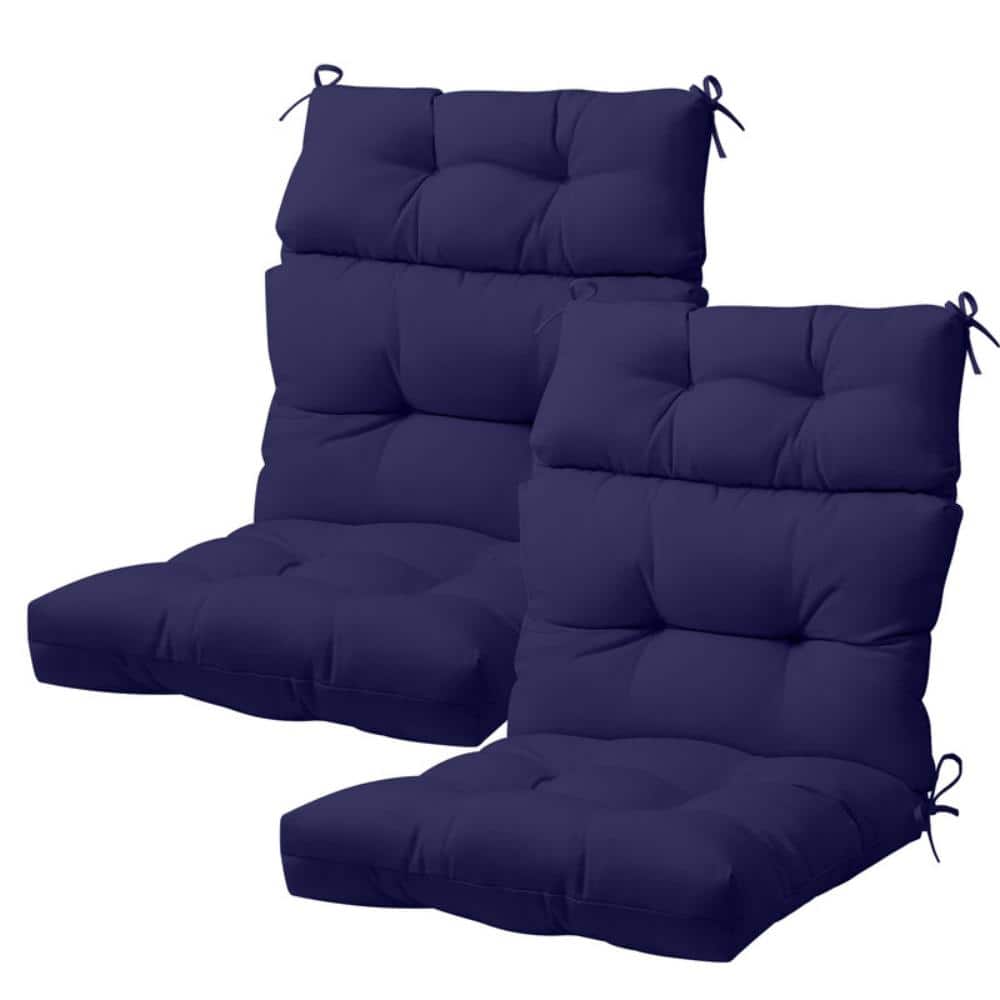 46 in. x 22 in. High Back Universal Outdoor Cushion, with Secure Ties for Patio, Deck & Garden in Dark Blue price history on PriceWatchPro