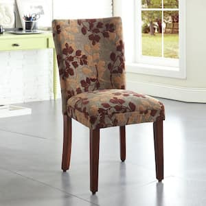 Parsons Textured Sage Floral Chenille Upholstered Dining Chair