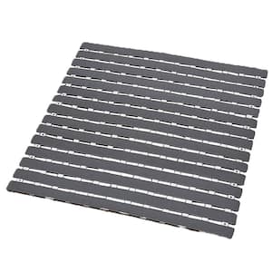 Duckboard Slats Roll-Up Foldable Shower Mat Door Rug Anti-Slippery Grey