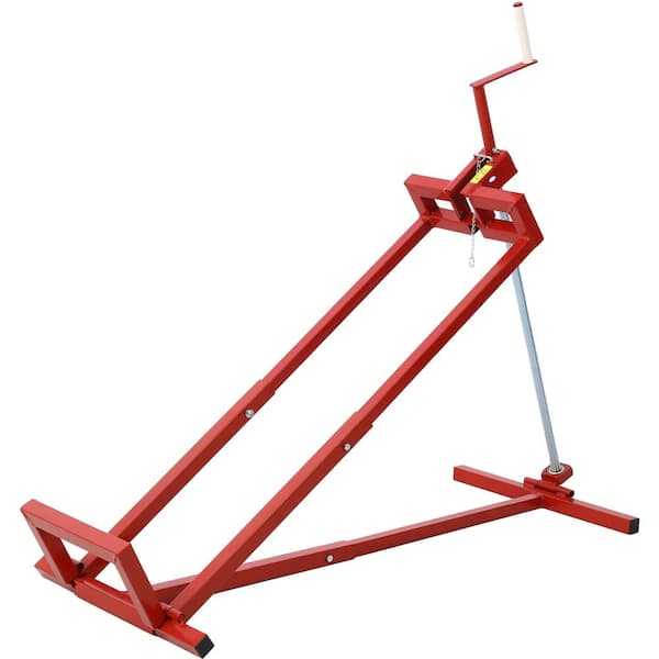Tatayosi 800 lbs. Capacity Red Lawn Mower Lift for Riding Tractors, 45° Tilt Adjustable Lawn Tractor Lifter