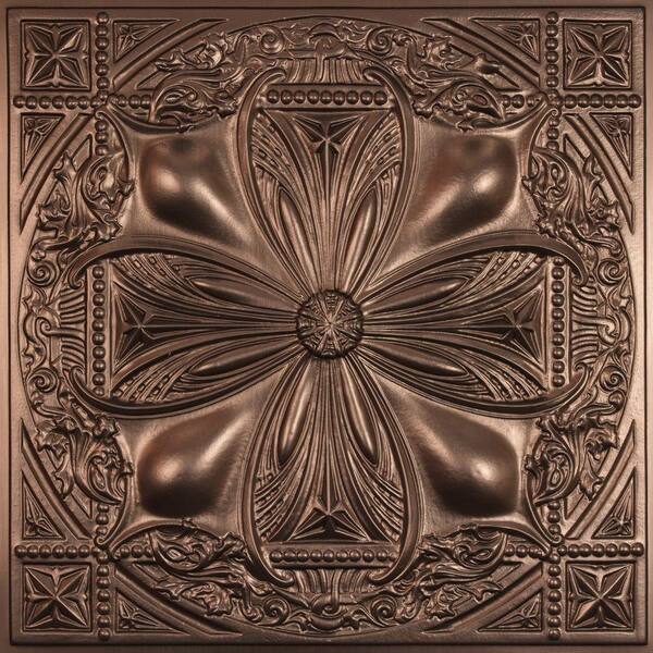 Ceilume Avalon Faux Bronze 2 ft. x 2 ft. Lay-in or Glue-up Ceiling Panel (Case of 6)