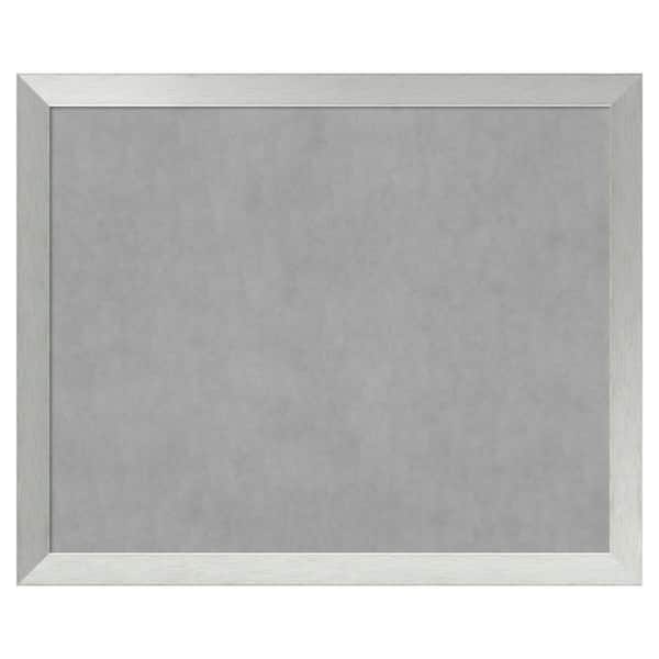 Amanti Art Brushed Sterling Silver 44 in. x 36 in. Framed Magnetic Board