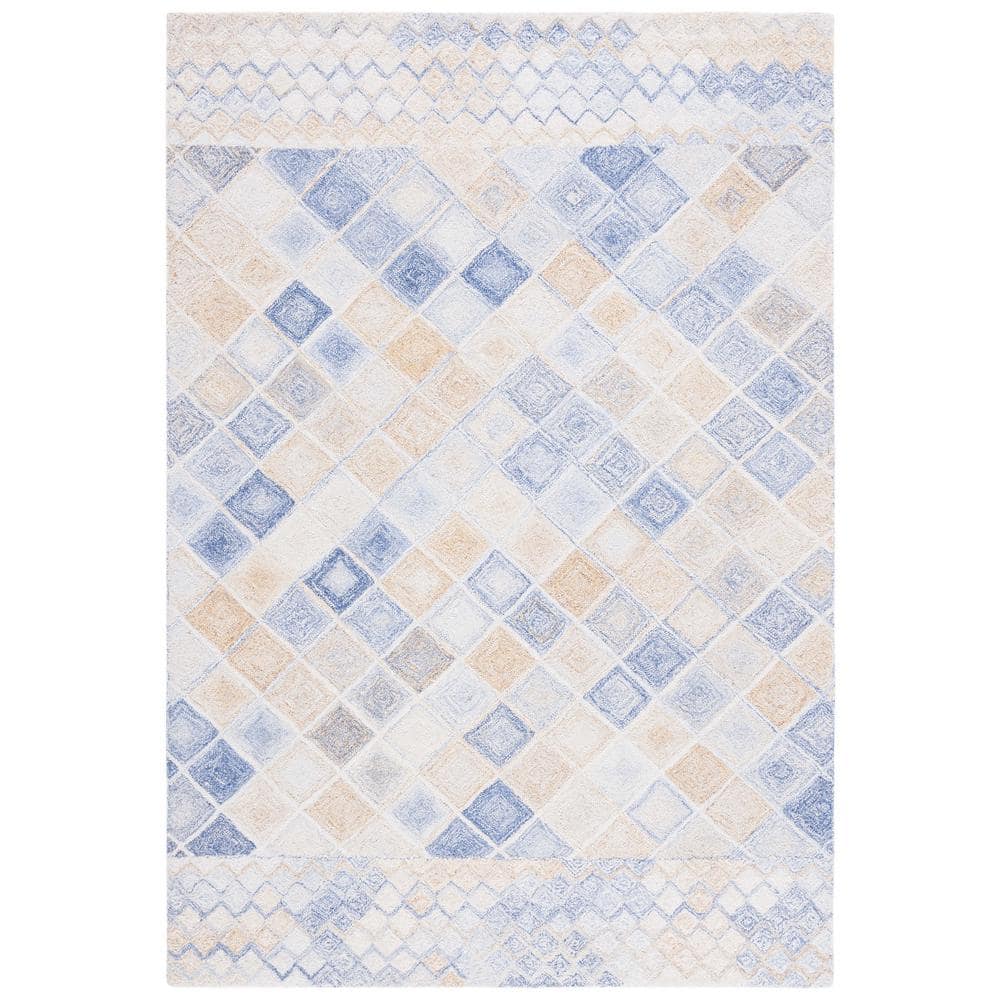 SAFAVIEH Abstract Blue/Gray 5 ft. x 8 ft. Geometric Diamond Area Rug