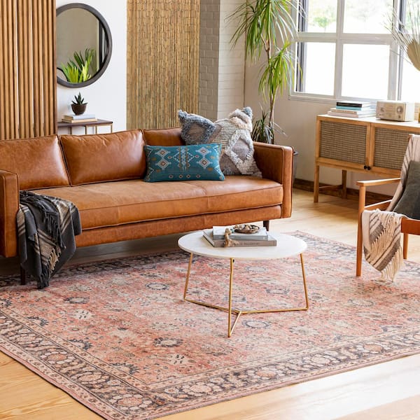 Vernon Blush 5 ft. x 7 ft. Indoor Machine-Washable Area Rug