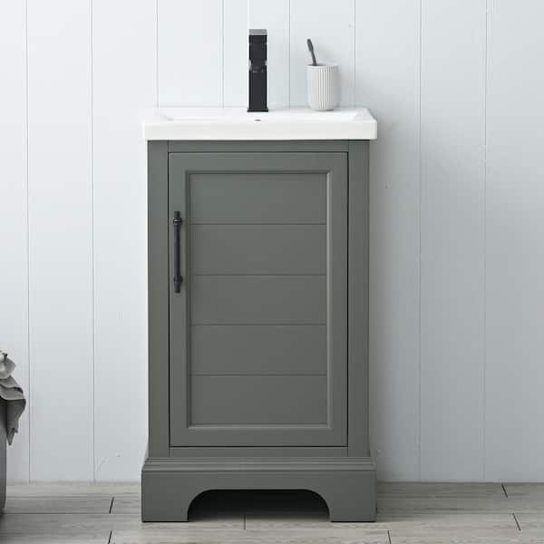 Vannes 20 in. W x 16 in. D x 34.5 in. H Single Sink Bathroom Vanity in Vintage Green with Ceramic Top