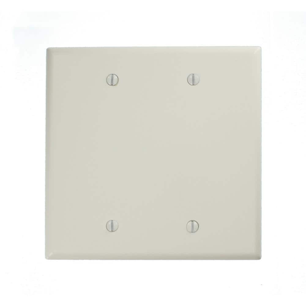 White Thermoset Plastic 2-Gang Blank Wallplate