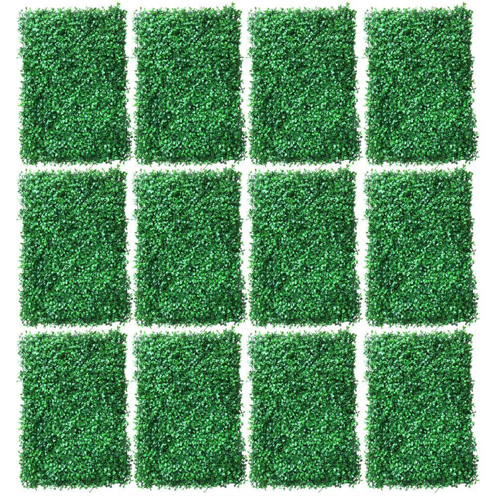YIYIBYUS 12Piece 23.62 in. x 15.74 in. Artificial Grass Wall Panel