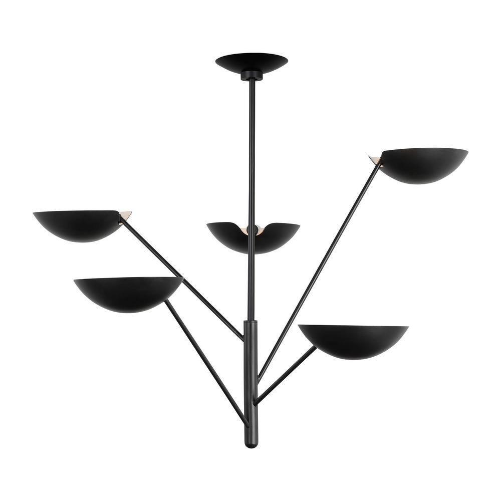Nevel 5-Light Aged Iron Mid-Century Modern Chandelier