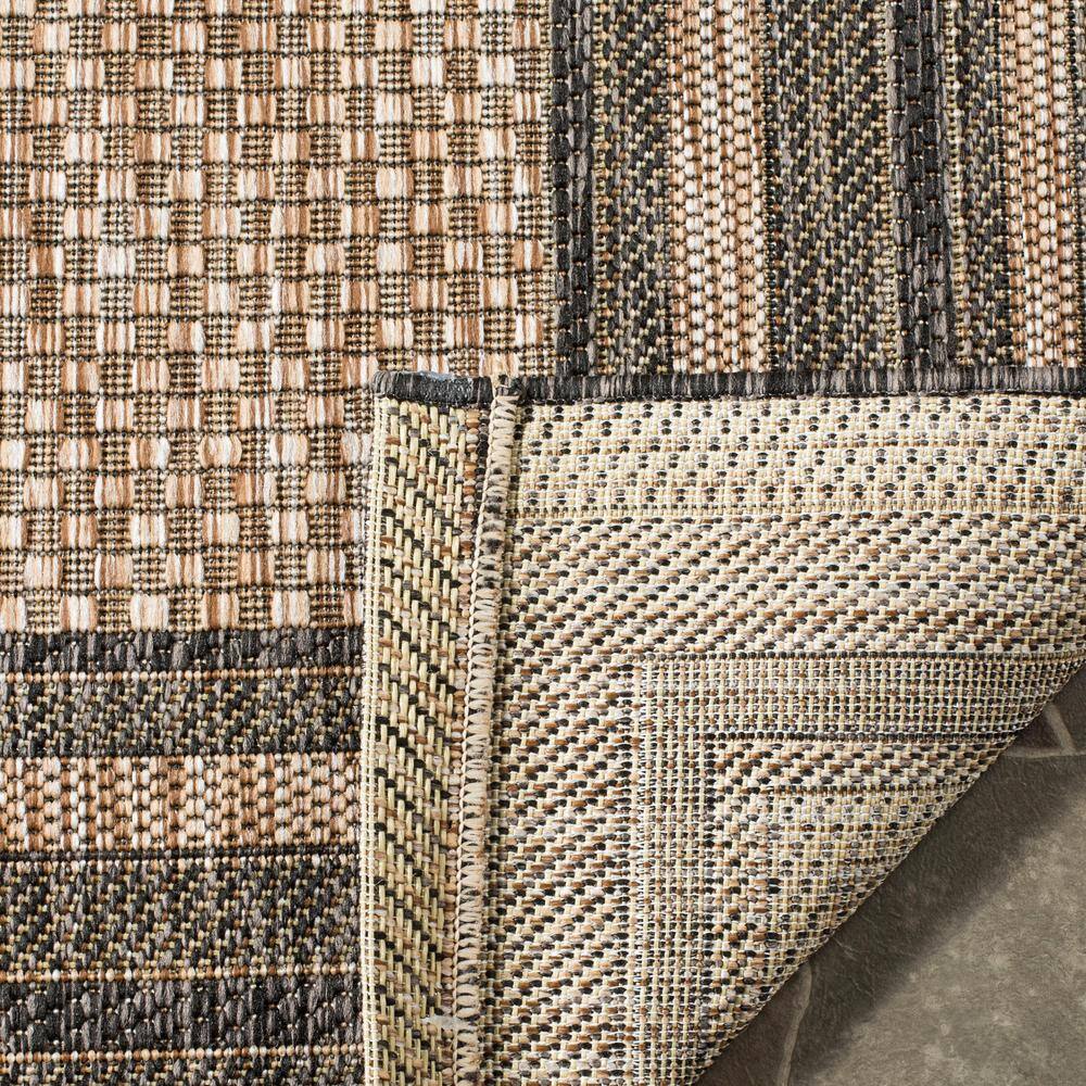 Natural Black Synthetic 9' x 12' Flat Woven Outdoor Rug
