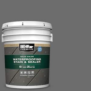 5 gal. #780F-6 Dark Granite Solid Color Waterproofing Exterior Wood Stain and Sealer