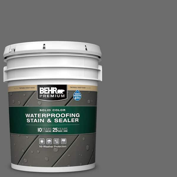 BEHR PREMIUM 5 gal. #780F-6 Dark Granite Solid Color Waterproofing Exterior Wood Stain and Sealer