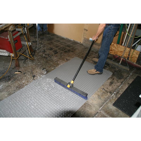 24 Wide, Rhino Mats, Industrial Smooth Anti-Fatigue Mat, Black, 1/2  Thick, Choose Length 