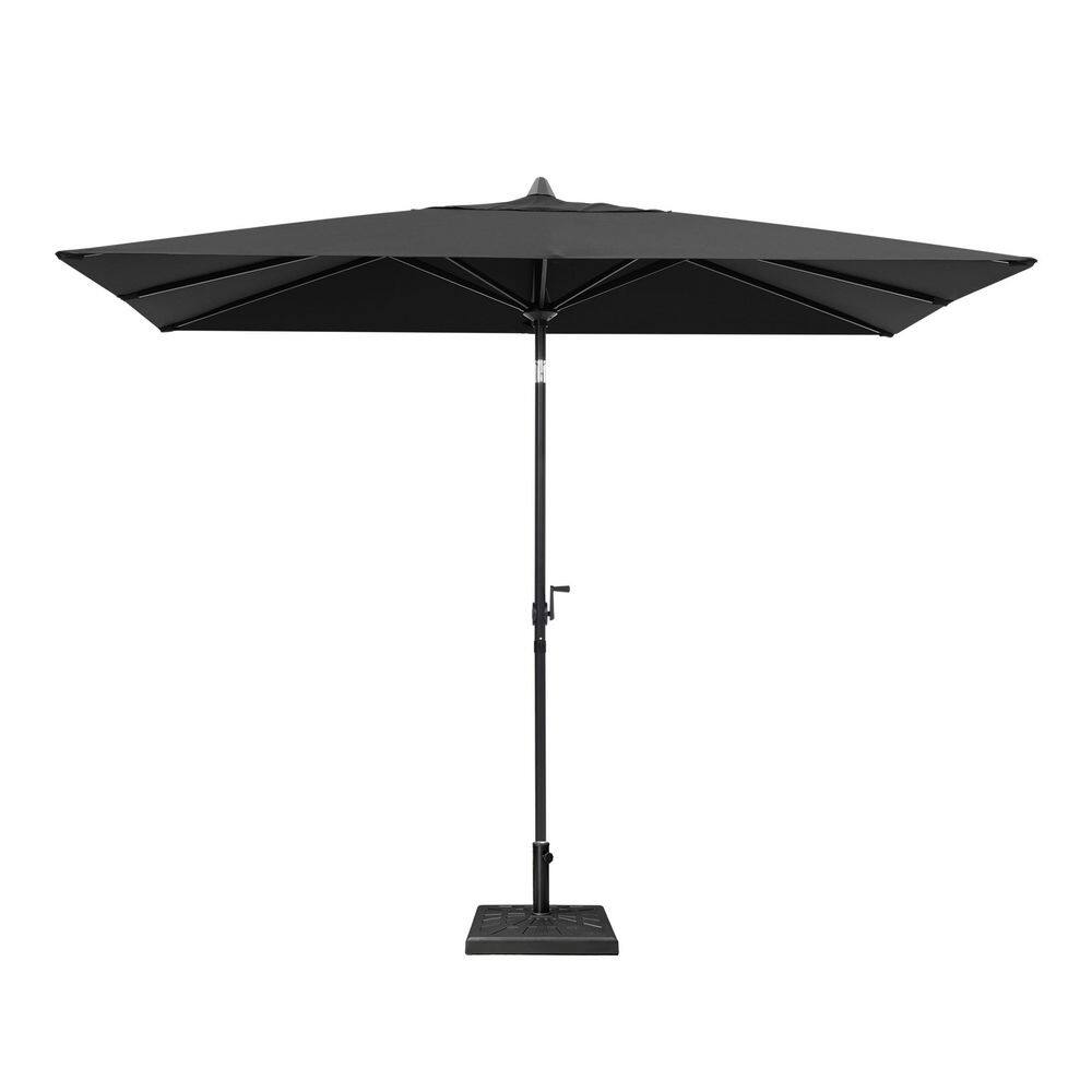 9 ft. x 5 ft. Outdoor Market Umbrella 8-Ribs Rectangular Patio Table Umbrella with 43 lb. Resin Weighted Base in Black price history on PriceWatchPro