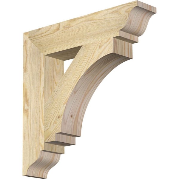 Ekena Millwork 4 in. x 20 in. x 20 in. Douglas Fir Imperial Traditional Rough Sawn Bracket