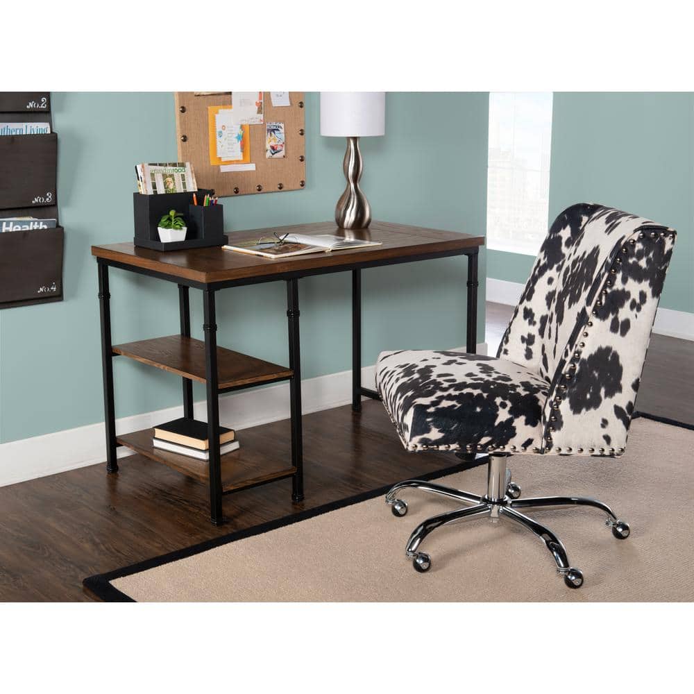 Austin Black and Ash Wood Two Shelf Desk