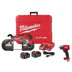 M18 FUEL 18V Lithium-Ion Brushless Cordless Deep Cut Band Saw Kit w/FUEL 1/2 in. Impact Wrench