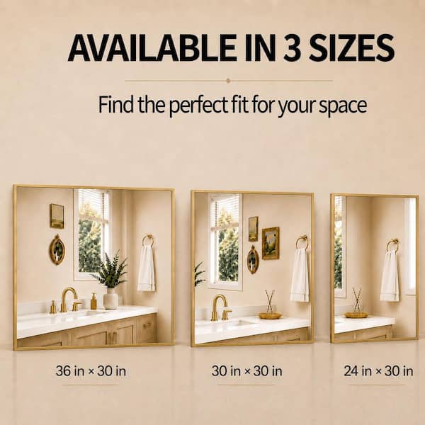 TaiMei 24 in. W x 30 in. H Rectangular Framed Wall Bathroom Vanity