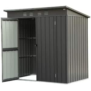 5 ft. W x 3 ft. D Outdoor Metal Tool Storage Shed with Sloping Roof, Steel Frame and Lockable Door, Black (15 sq. ft.)