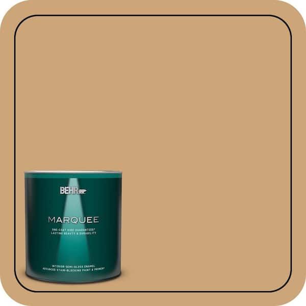 BEHR MARQUEE 1 qt. Home Decorators Collection #HDC-AC-13 Butter Nut One-Coat Hide Semi-Gloss Enamel Interior Paint & Primer
