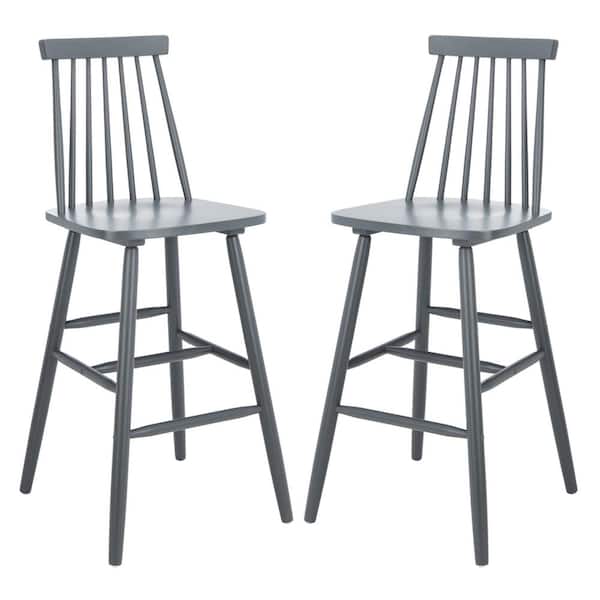 SAFAVIEH Beaufort 44.5 in. Gray Bar Stool (Set of 2)