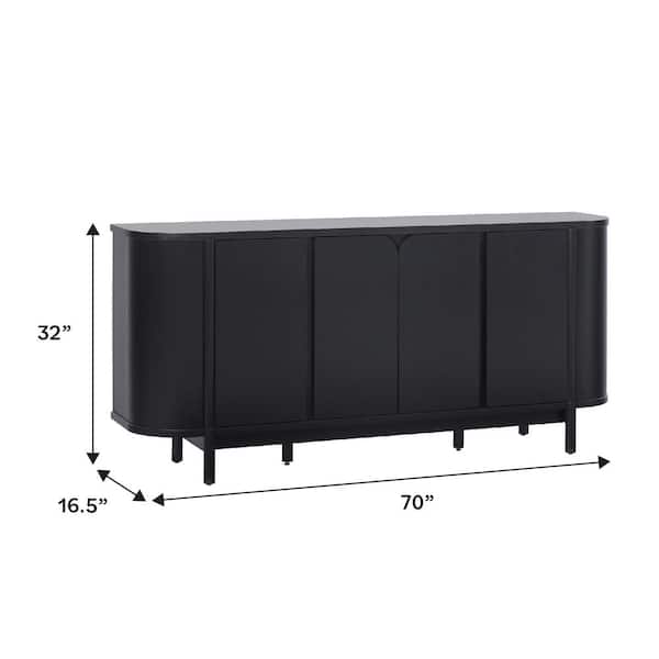 Walker Edison Furniture Company Modern Black MDF 70 in