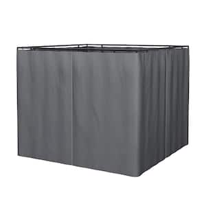 10 ft. x 10 ft. Gazebo Replacement Gazebo 4-Side Sidewall with Zippers in Gray