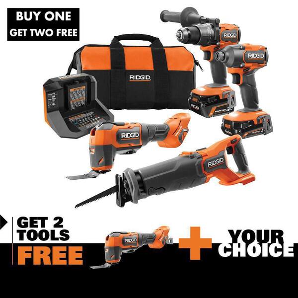 Buy 18V Brushless Cordless 4Tool Combo Kit with FREE Brushless