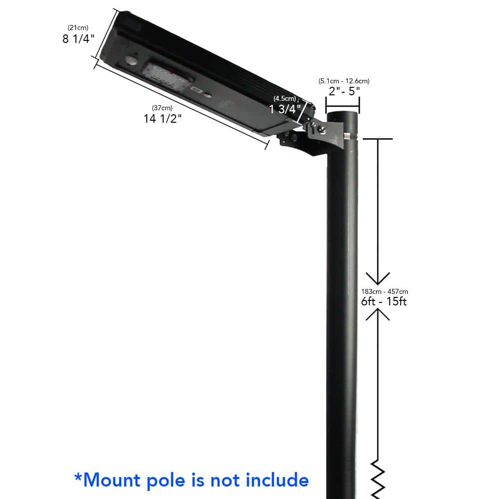 Black Aluminum Solar LED Dusk to Dawn Parking Light
