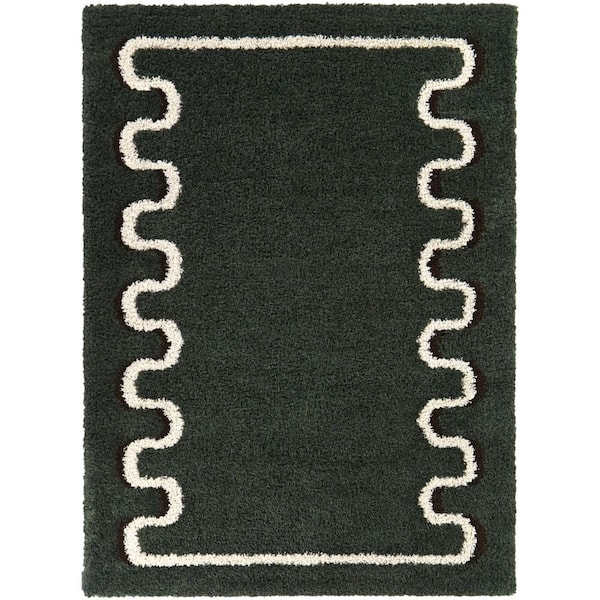 Binford Green 7 ft. 10 in. x 10 ft. Border Area Rug