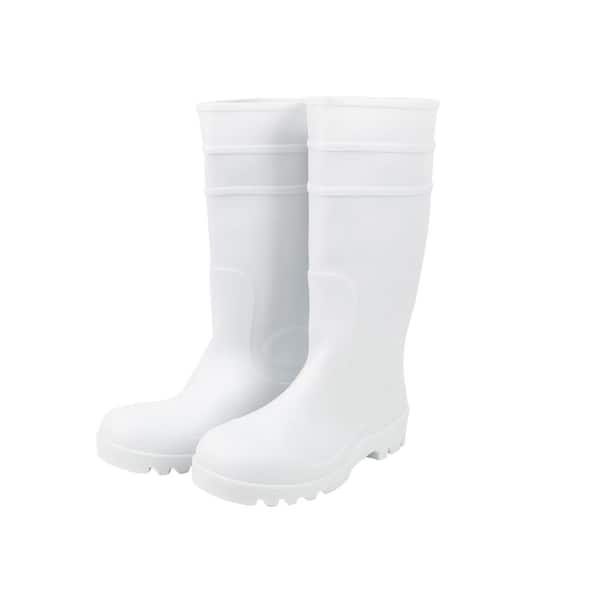 Men's White PVC Boots Size 9