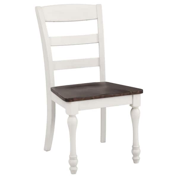 Coaster Madelyn Dark Cocoa and Coastal White Ladder Back