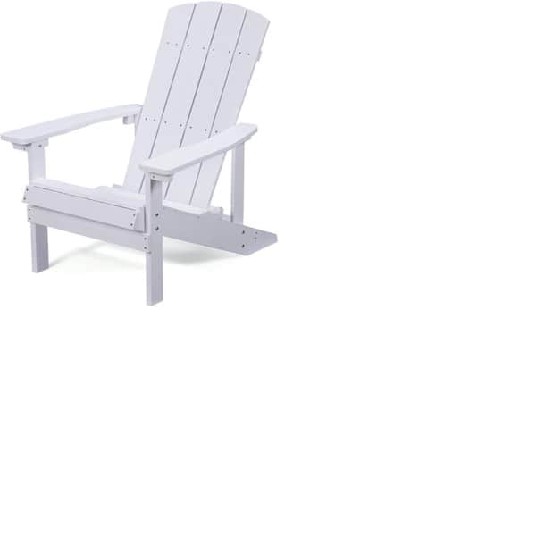 COOLSHARK Weather Resistant Plastic Adirondack Chair Polyerhylene Furniture for Lawn, Balcony, Lounger, Patio, White