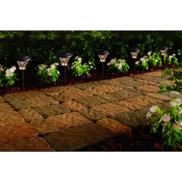 Hampton Bay Solar Bronze Outdoor Integrated LED 3000K 8-Lumens Landscape Pathway Light (6-Pack)
