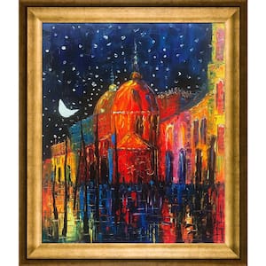 Night Reproduction by Justyna Kopania Athenian Gold Framed Architecture Oil Painting Art Print 25 in. x 29 in.