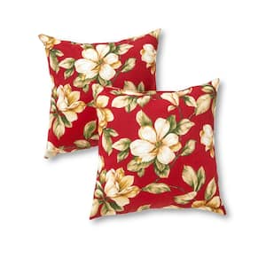 Roma Floral Square Outdoor Throw Pillow (2-Pack)