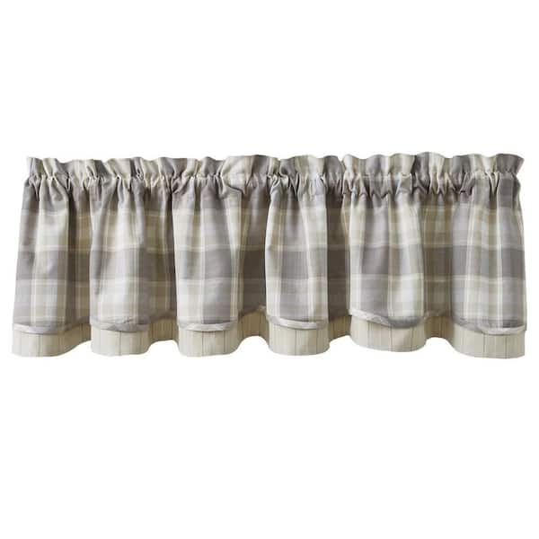 Weathered Oak Natural Plaid Valance