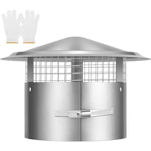 8 in. Round Adjustable Stainless Steel Chimney Cap with Screen