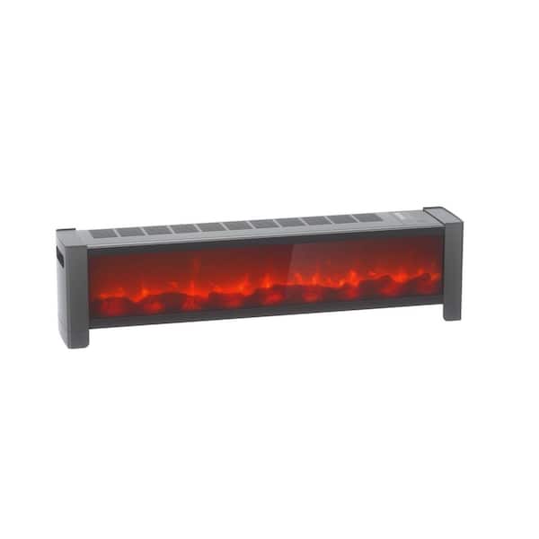 1500-Watt Freestanding Black Electric Utility Convection Infrared Fireplace Baseboard Space Heater with Remote Control