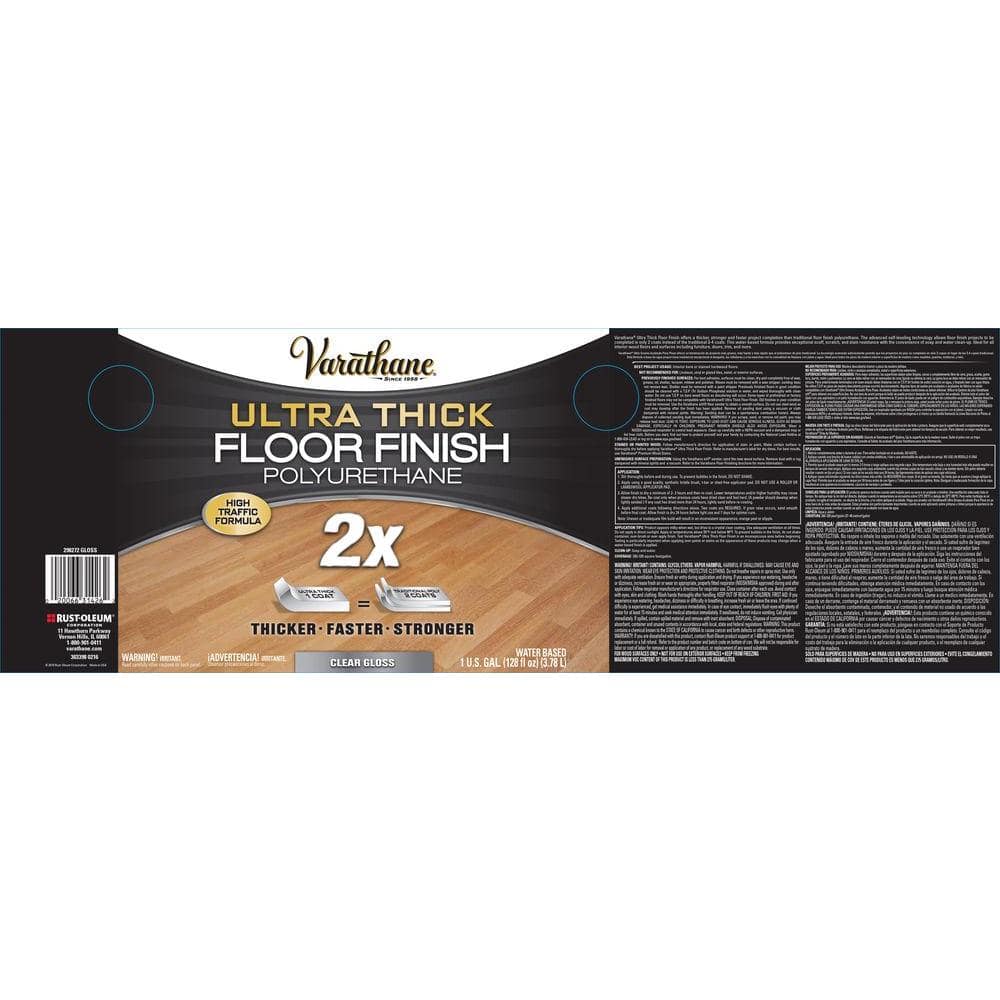 Clear Gloss Ultra Thick Floor Finish Polyurethane, 1 Gallon, 2 Pack